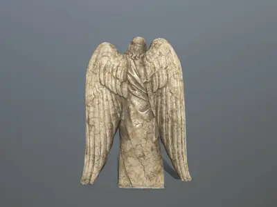Angel Statue 3 Low-poly 3D model