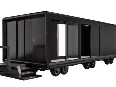 Modern  Travel Trailer Low-poly 3D model