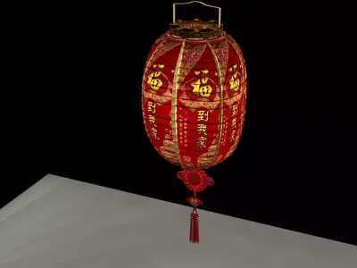 Chinese red lantern  3D model 30