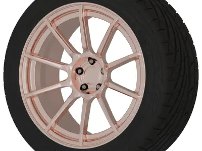 Enkei TS10 Aftermarket Wheel Low-poly 3D model