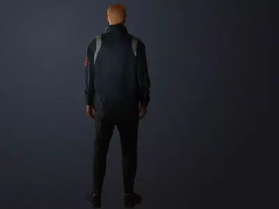 Realistic Male Character Rigged Game Ready Jacket and Glasses 3D model
