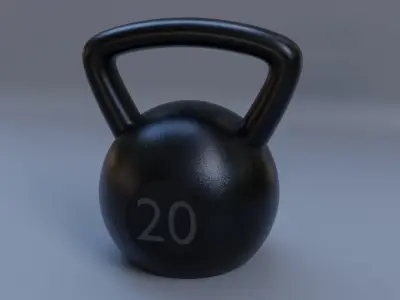 KettleBell with number Low-poly 3D model