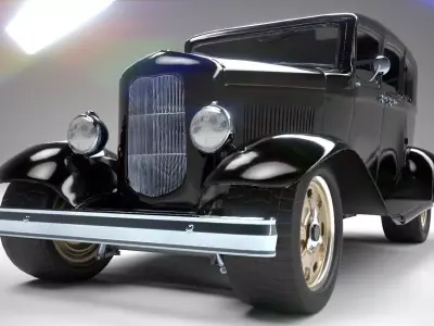 Gangster Car 1930s Low-poly 3D model