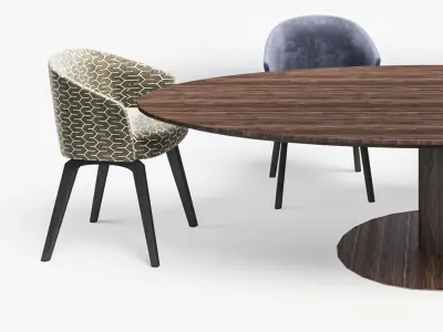 dining Modern chair combination table 3D model