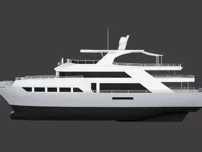Low-Poly Luxury Yacht Low-poly 3D model
