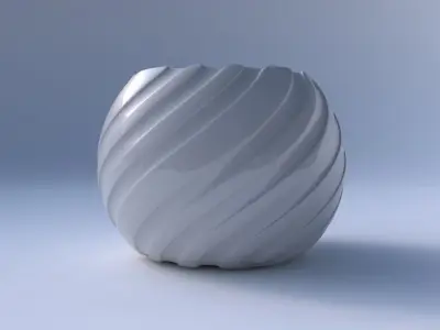 Bowl spheric with twisted smooth ribbons 3D print model