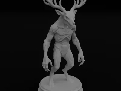 Wendigo 3D model 3D printing Horror Figurine Halloween Monster 3D print model