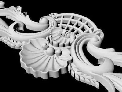 Central decor ornament for furniture 3D model 1001