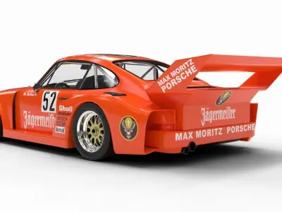 Porsche 935 77 1977 52 Jagermeister Racing  3D model