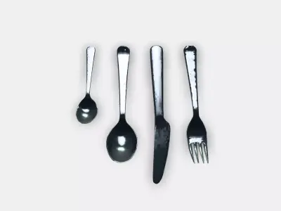 DRAGON cutlery 24 pcs Low-poly 3D model