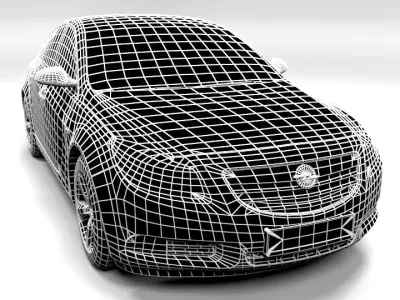 OPEL INSIGNIA HACHBACK  2009 LOWPOLY Low-poly 3D model