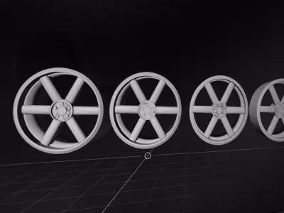  Custom Car Wheel x4 3D print model