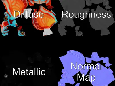 Vibrant Tropical Fish Model Pack for Aquatic Scenes Low-poly 3D model