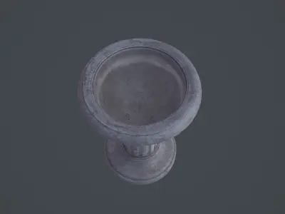 Marble Baptismal Font - PBR and Game Ready Low-poly 3D model