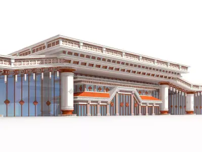 New Chinese architecture 01 3D model