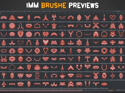 150 Ornamental Brushes AND  IMM   Vol 48 Low-poly 3D model