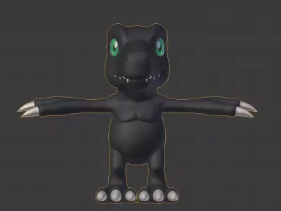 Digimon - Black Agumon Low-poly 3D model