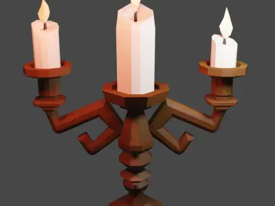 FREE-LOW POLY-COLORIZED-3 Models-Rustic Tavern Asset Pack Free low-poly 3D model