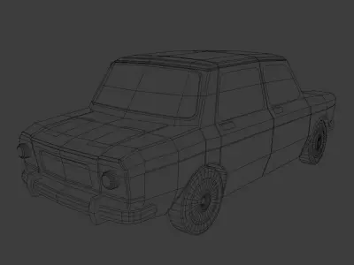 Simca 1000 Low-poly 3D model