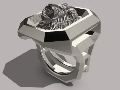 Men lion ring 3D model