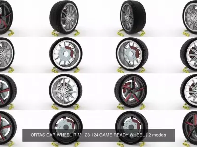 ORTAS CAR WHEEL RIM 123-124 GAME READY WHEEL 3D Model Pack