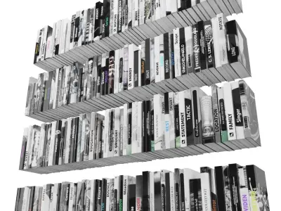 Books 150 pieces 2-7-2 Low-poly 3D model