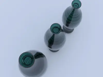 Glass Green Vases 3D model