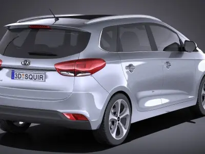 Kia Carens 2016 VRAY 3D model