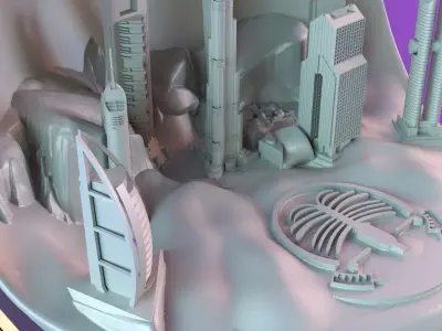 Dubai decoration statue stand 3D print model