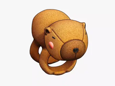 Capybara Plushie Bracelet Cartoon Chibi Low-poly 3D model