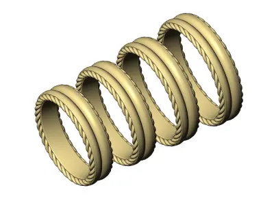 Split rope sides fashion cigar band US sizes 6to9 3D print model