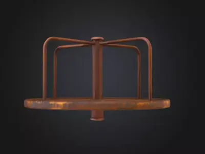 Rustic Spin Carousel Low-poly 3D model