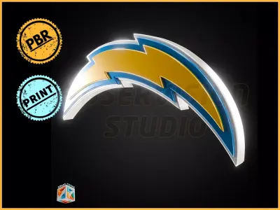 Los Angeles Chargers logo - Cinematic - 3D print 3D model