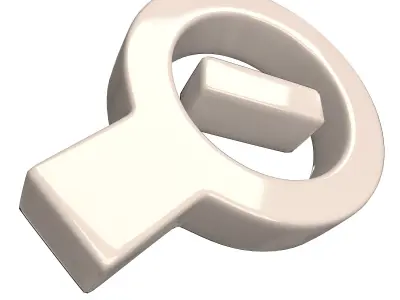 Zoom Out Symbol Low-poly 3D model