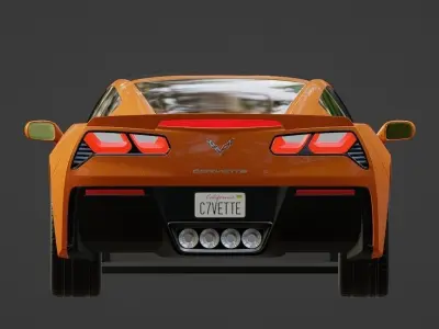 CAR - Corvette C7  Low-poly 3D model