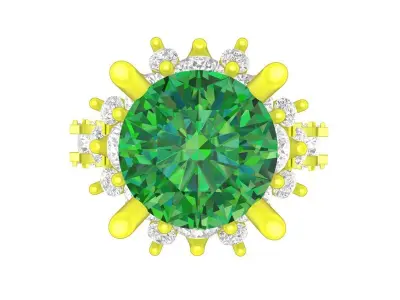 A7536 Hongkong Style Luxury Diamond Women Ring 3D print model