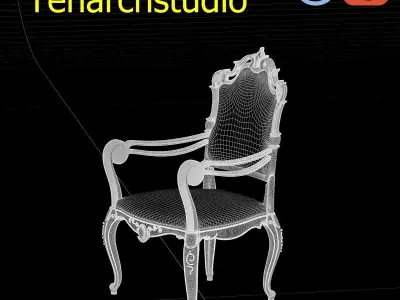tenarchstudio Asnaghi Robert Armchair Vraycorona renderready  3D model