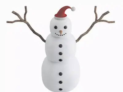 Snowman 02 Low-poly 3D model