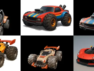 Gt one Car bundle 14 pack 100 glb 3D model