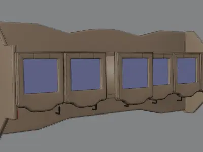 chest of drawers with wall shelf 3D model