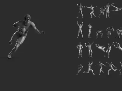 Rugby Poses 01  3D print model