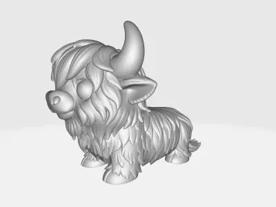 Cute Highland Cow Adorable Highland Cattle Figurine 3D print model