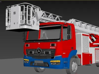 fire engine Mercedes Atego 3D model