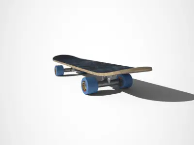 PBR Old Skateboard Low-poly 3D model