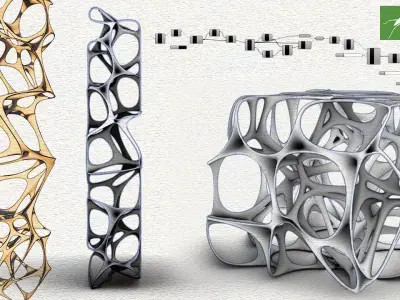 Voronoi Weaverbird 3d Parametric Design Grasshopper Rhino File 3D model