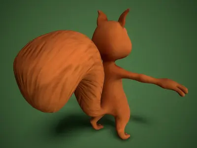 cartoon squirrel Low-poly 3D model