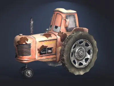 Tractor from Cars Low-poly 3D model
