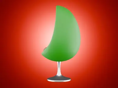 Egg Chair and Metalic Twisted Base Style 3D model