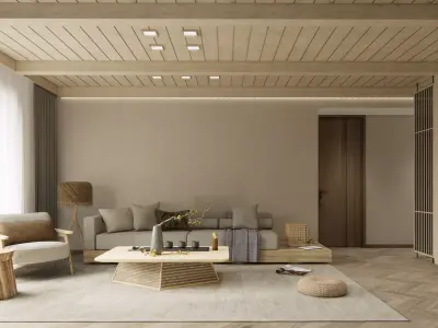 Wind Quiet Room Living 3D model