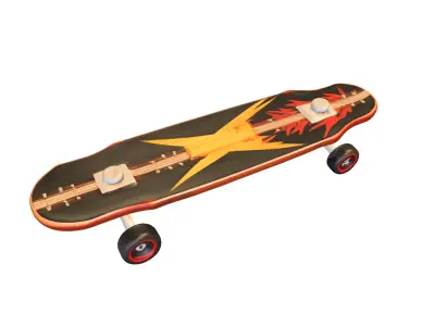 Flame Skateboard  Low-poly 3D model